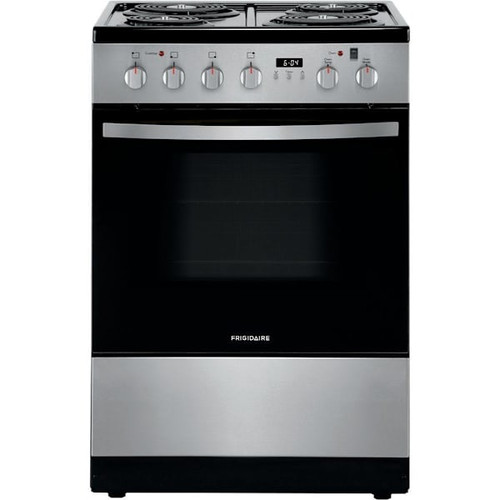 Frigidaire 24" 1.9 Cu. Ft. 4-Burner Element Freestanding Electric Range With Hidden Bake, Stainless Steel FFEH2422US