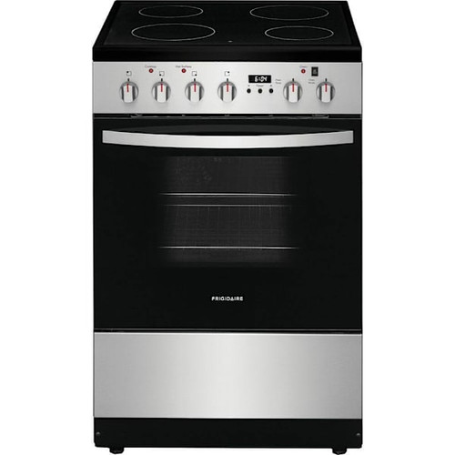 Frigidaire 24" 1.9 Cu. Ft. 4-Burner Element Freestanding Electric Range With Hidden Bake, Stainless Steel FCFE2425AS