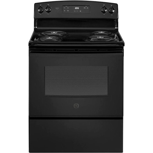 GE ENERGY STAR 30 In. 5.0 cu. ft. Coil Electric Freestanding Range, Standard Clean, Black JBS360DMBB
