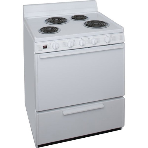 Premier 30 In. 3.9 cu. ft. Coil Electric Freestanding Range, Manual Clean, White, ADA EDK100OP