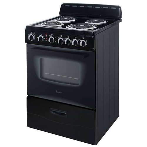 Avanti PRO 24 In. 2.6 cu. ft. Coil Electric Freestanding Range, Manual Clean, Black, ADA