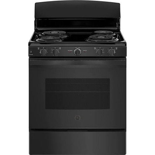GE ENERGY STAR 30 In. 5.0 Cu. Ft. Coil Electric Freestanding Range, Standard Clean, Black, ADA
