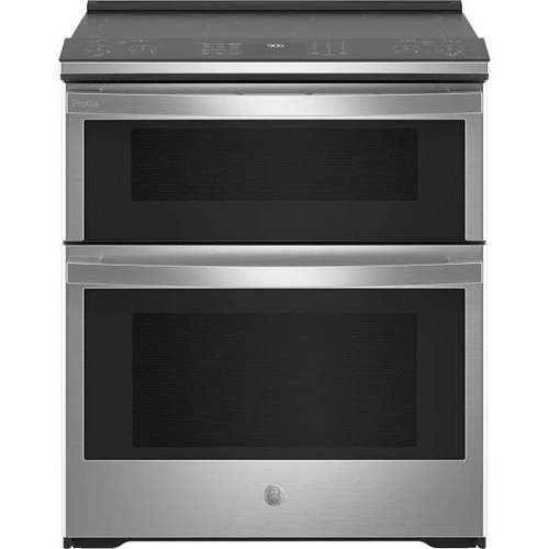 GE Profile 30 In. 6.6 cu. ft. Smooth Electric SmartHQ Slide-In Double Oven Range, Self-Clean, Stainless Steel, ADA