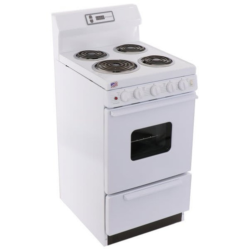 Premier 20 In 2.4 Cu. Ft. Electric Front Control Coil Stove W/ Oven Window (White)