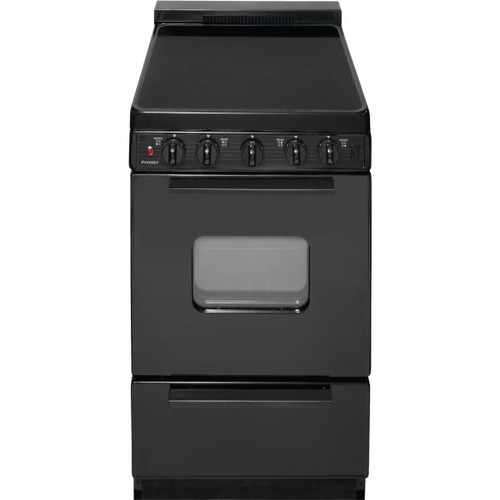Premier 20 In. 2.4 cu. ft. 4 Burner Electric Smooth Top Freestanding Range, Manual Clean, Black, ADA