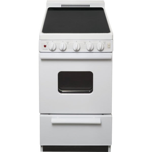 Premier 20 In. 2.4 cu. ft. 4 Burner Electric Smooth Top Freestanding Range, Manual Clean, White, ADA
