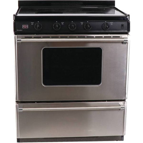 Premier 30 In. 3.9 cu. ft. Smooth Electric Freestanding Range, Manual Clean, Stainless Steel, ADA (Power Cord Sold Separately)