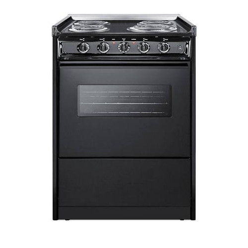 Summit Appliance 24 Inch Wide 220v Electric Range In Black Tem610crw