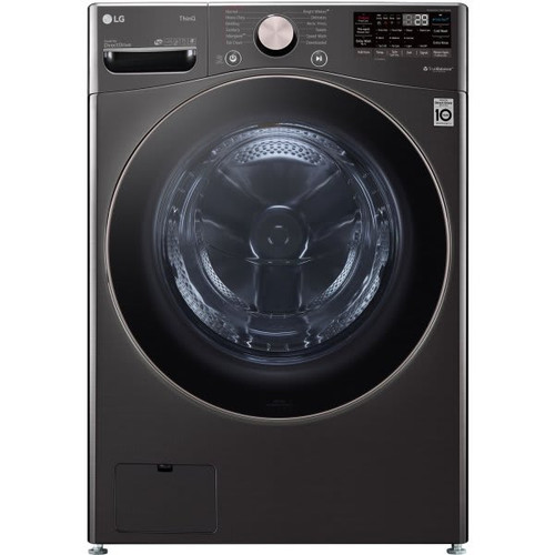 Lg 4.5-Cu. Ft. Front Load Washer With Turbowash & Built-In Intelligence, Black Steel