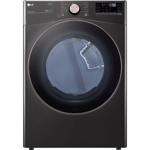 Lg 7.4-Cu. Ft. Front Load Gas Dryer With Turbosteam & Built-In Intelligence, 12 Cycles, Smooth Black