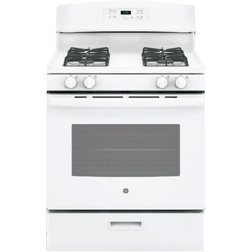 GE 30 In. 4.8 cu. ft. 4 Burner Gas Freestanding Range, Standard Clean, White