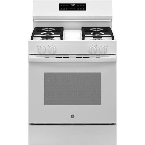 GE 30 In. 5.3 cu. ft. 4 Burner Gas SmartHQ Freestanding Range, Self-Clean, White