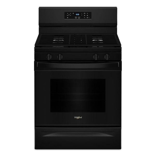Whirlpool 30-Inch 5.0 Cu. Ft. 4 Burner Grate Self Clean Gas Range In Black WFGS3530RB