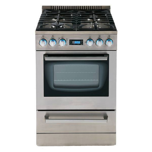 Avanti PRO Elite Series 24 In. 2.6 Cu. Ft. 4 Burner Gas Freestanding Range, Manual Clean, Stainless Steel, ADA