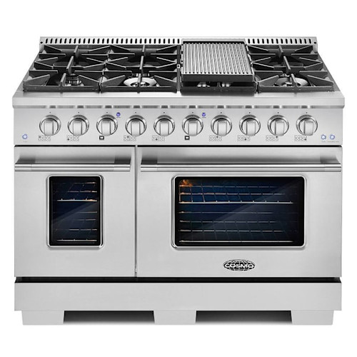 Cosmo 48 In. Vista Collection 5.5 Cu. Ft. Double Oven Gas Range, 8 Burners, LED