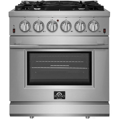 Forno Massimo 30 Inch Gas Range Stainless Steel, 5 Burners, 68,000 BTU