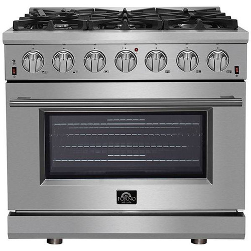 Forno Massimo 36 Inch Gas Range Stainless Steel, 6 Burners, 83,000 BTU