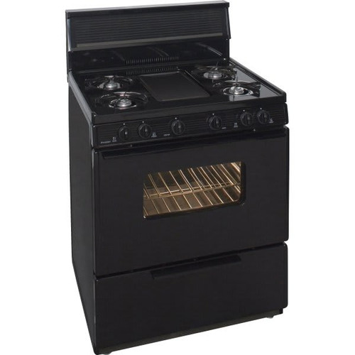 Premier 30 In. 3.9 Cu. Ft. 5 Burner Gas Freestanding Range, Manual Clean, Black, ADA