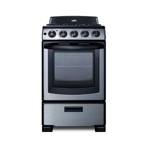 Summit Appliance 20 Inch Wide Gas Range In Stainless Steel Pro201ss