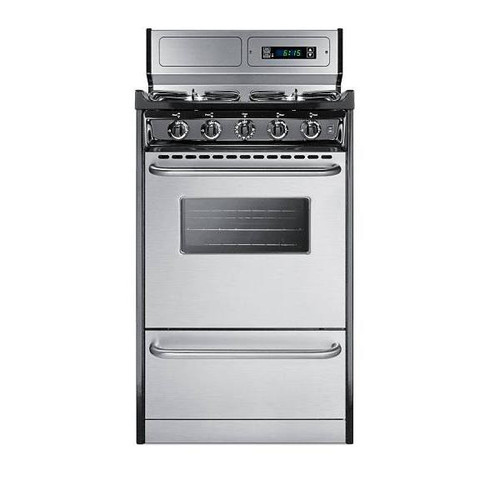 Summit Appliance 20 Inch Wide Gas Range In Stainless Steel Ttm1307bksw