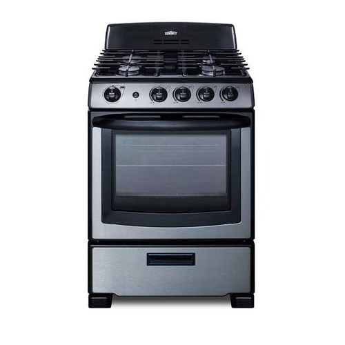 Summit Appliance 24 Inch Wide Gas Range In Stainless Steel Pro247ss