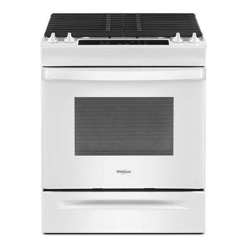 Whirlpool 30 In. 5.0 Cu. Ft. 4 Burner Gas Slide-In Range, Self Clean, White, ADA