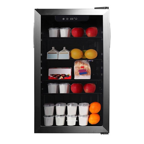 Frigidaire 3.4 Cu. Ft. Glass Door Compact Refrigerator, Stainless Steel