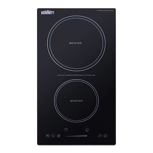 Summit Appliance 12" Wide 2-Zone Built-In Induction Glass Cooktop In Black SINCH230V2B