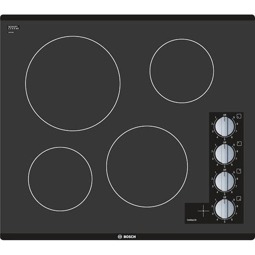 Bosch 500 Series 24 In. Radiant Electric Cooktop In Black With 4 Elements