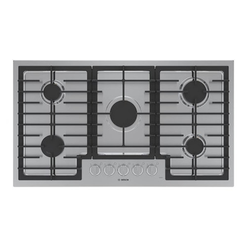 Bosch 500 Series 36 In. Gas Cooktop In Stainless Steel With 5-Burners
