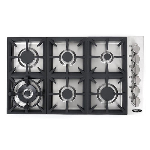 Cosmo 36" Gas Cooktop In Stainless Steel With 6 Italian Made Burners