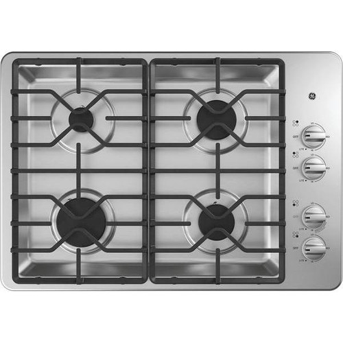 GE 30 In. 4 Burner Grate Gas Cooktop With Power Burners, Stainless Steel, ADA