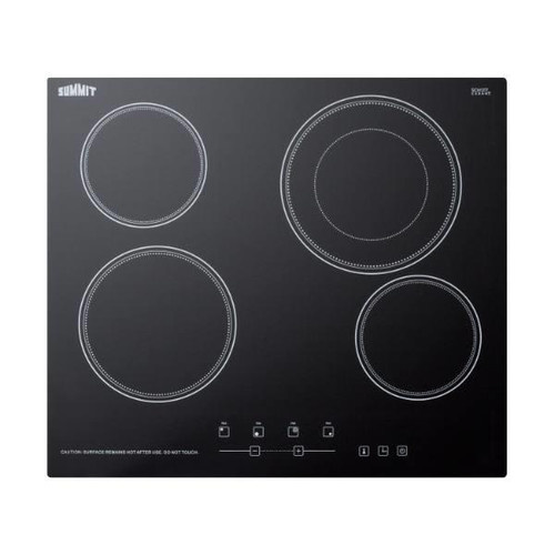 Summit Appliance 230v 4-Burner Glass-Top Cooktop In Black With Digital Controls