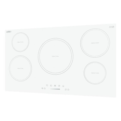 Summit Appliance 9300w 208-240v 36" 5-Zone Built-In Induction Cooktop In White