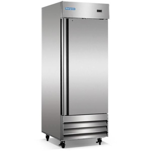 Norpole 23 Cu. Ft. Stainless Steel Reach-In Freezer With Solid Door