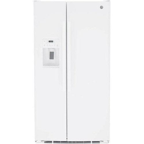 GE 25.3 cu. ft. 36in. Side By Side Refrigerator With Ice Maker, White