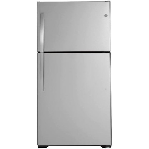 GE ENERGY STAR 21.9 cu. ft. 33in. Top Freezer Refrigerator With Ice Maker, Stainless Steel, ADA
