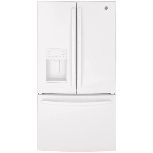 GE ENERGY STAR 25.7 cu. ft. 36in. French Door Refrigerator With Ice Maker, White, ADA