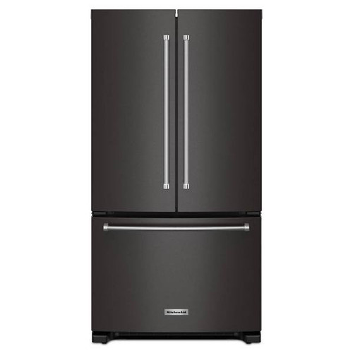 KitchenAid ENERGY STAR 20 Cu. Ft. French Door Refrigerator With Ice Maker, Printshield Finish, Black Stainless Steel