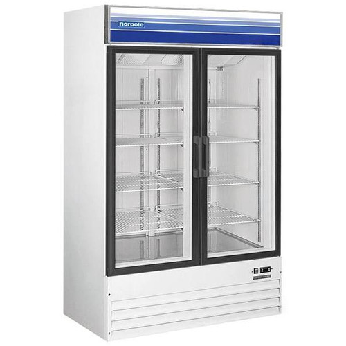 Norpole 2 Swing Glass Door Merchandiser Refrigerator 48" In White