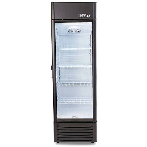 Premium Levella 12.5 Cu. Ft. Glass Door Display Fridge Black