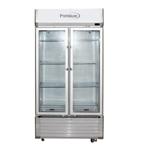 Premium Levella 16.0 Cu. Ft. Double Door Commercial Refrigerator Gray