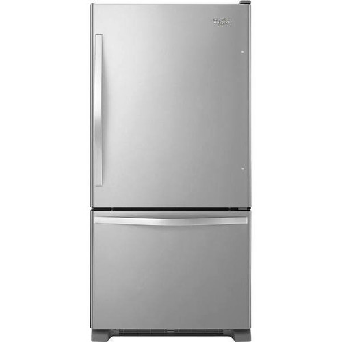 Whirlpool ENERGY STAR 18.7 cu. ft. 30 In. W Bottom Freezer Refrigerator With Ice Maker, Monochromatic Stainless Steel
