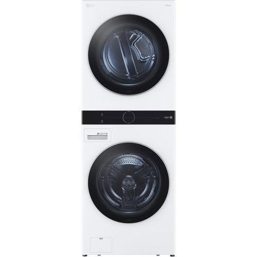 Lg Single Unit Electric Washtower With Center Control, White