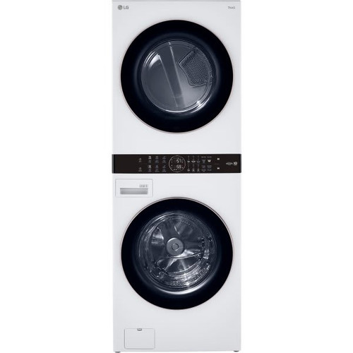 Lg Single Unit Front Load Washtower With Center Control Gas Dryer Wkg101hwa