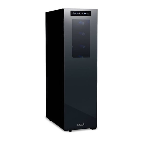 Newair Shadow-T Series Wine Cooler Refrigerator 18 Bottle Dual Temperature Zones, Freestanding Mirrored Wine Fridge NWC18TBKD0