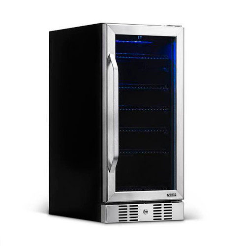 NewAir 15 Inch Built-In 96 Can Beverage Fridge In Stainless Steel