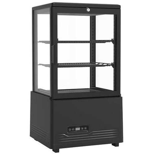 Premium Levella 2.1 Cu. Ft. 4-Sided Glass Refrigerated Display Case In Black