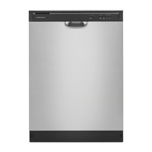 Amana ENERGY STAR 24 In. Front Control Dishwasher With Midnight Plastic Interior, Stainless Steel