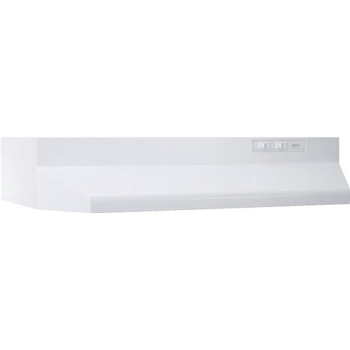 Broan 30" Range Hood 3-1/4 X 10" Vent, White Range Hood W/Ez1 Instllation Brackets